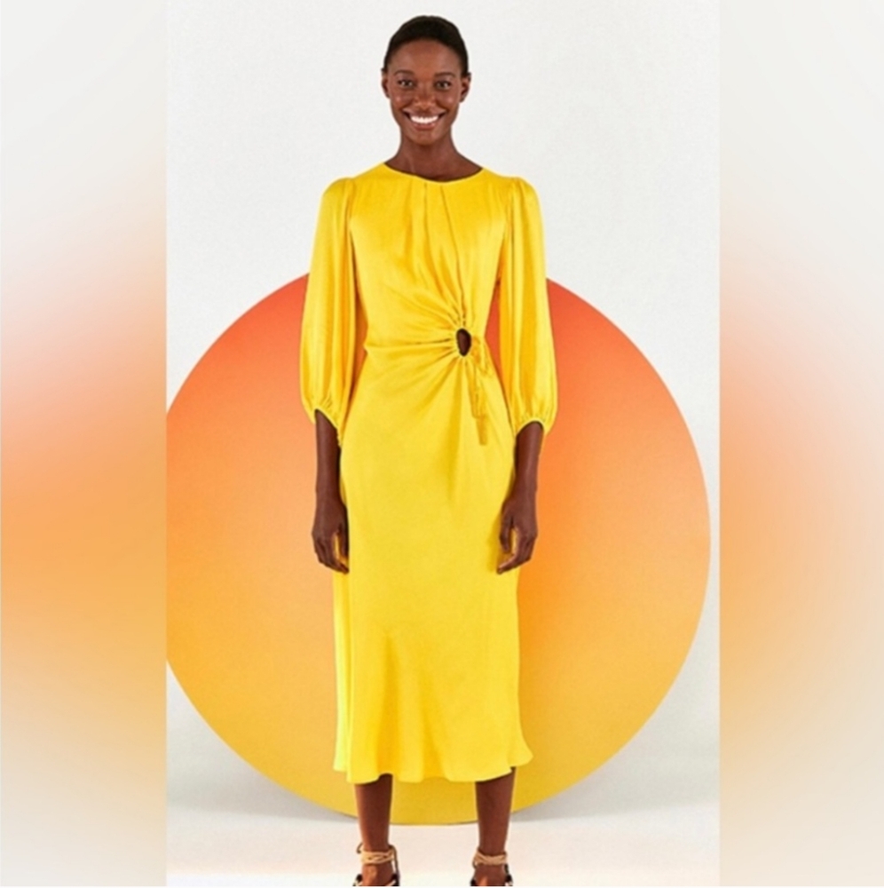 Yellow Farm Rio Midi Dress - Size Small - New with Tags